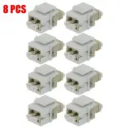 8 Pack LC-UPC Keystone Duplex Multi Mode Fiber Optical Insert Coupler Ivory
