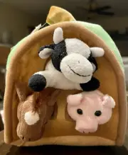 Hallmark Farm House Finger Puppets w/Cow Pig & Horse Unipak Designs 10" Plush