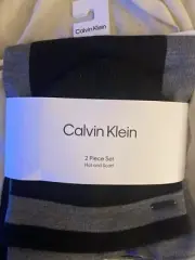 Calvin Klein Men’s Hat/Scarf Set Black/Gray
