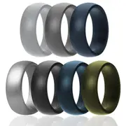 ROQ Silicone Wedding Solid Ring Set by ROQ for Men - 7 x 11 mm Ring