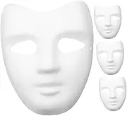 Amosfun 4pcs Blank Pulp Masks for DIY Crafting Unpainted Kit for for Arts Crafts School Projects and