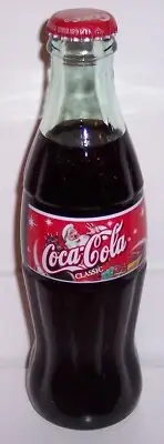 Coca-Cola 2001 Santa w/ Bag of Cokes & Sleigh Full Gifts Christmas Coke Bottle