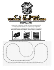 Bachmann HO Scale Nickel Silver EZ Track 22" Radius 72"x156" 3 Ring Track Set