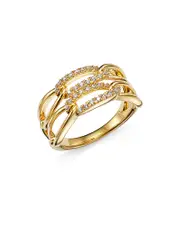 Bloomingdale's Fine Collection Diamond Double Link Ring in 14K Yellow Gold, 0.25 ct. t. w.
