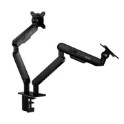 AOC AM420S Dual Mount Black, 2-9kg per Arm, 17-34' VESA 75 and 100. Clamp and Grommet mount, Mechanical Spring, Monitor Arm