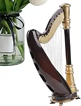 Harp Miniature,Home Decor Instrument Model - 5.5 Inch Home Decoration Display Ornament for Music Lovers, Table Decor Figure