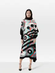 2023 Spring Summer Runway Silk Cape Dress