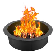 36-Inch Round Steel Fire Pit Ring for DIY Campfire and Backyard Gatherings