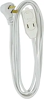 Slimline 2235 Flat Plug Extension Cord, 2-Wire, 3-Foot, White