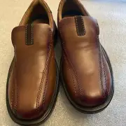 Men's Clarks, Gessler Step Slip-On 26171776 Dark Tan Leather Sz 9M