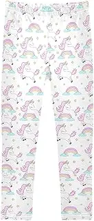[Joisal] Magical Unicorns White Girls Leggings, Soft for Yoga Pants Kids, 4t Leggings