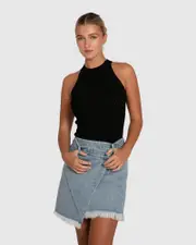 [Belle & Bloom] Dance With Me Denim Mini Skirt - Stonewash