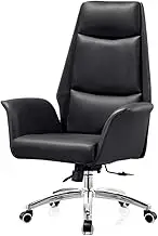 JSEIAJB Rotating Office Chair Home Computer Chair Leather Swivel Chair Business Backrest Chair