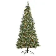 National Tree Company 2.3m Bayville Pine Slim Pre-Lit Christmas Tree with 1068 Tips