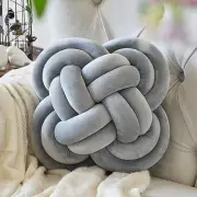 Knot Pillow Ball, Decorative Throw Pillows with 1 Count (Pack of 1) Light Grey