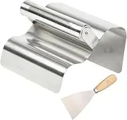 Folpus Landscape Curb Trowel Corner Shaping Trowel Mortar Repair with Handle Multifunctional Concrete Shaping Tool with Putty, Wave Silver