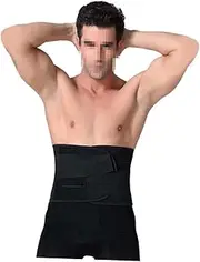 BESPORTBLE Men's Tummy Belt Sauna Belt Adjustable Buckles Elastic Black XXL Workout Belt
