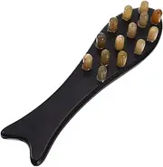 FOMIYES 1Pc Natural Ox Horn Massage Comb for Head Care Wide Tooth Scalp Tool Durable Smooth Handle Gentle Hair Scalp