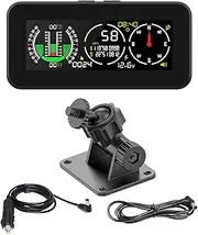 MOTOCOCHE GPS Car Digital Inclinometer for Off Road Vehicles, Head Up Display DC 10-30v Multifunctional Vehicle Clinometer Digital Speedometer with Coordinate Display