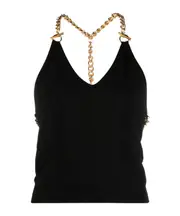 Moschino Open Back Chain Link Top IT42 Black