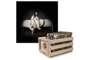 Crosley Record Storage Crate & Billie Eilish - When We All Fall Asleep, Where Do We Go - Vinyl Album Bundle