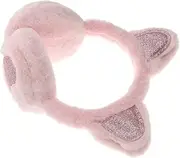 [WESIEVYA] Cat Ears Winter Ear Covers Winter Earmuff Ear Warmers for Women Sports Headbands Ear Warmer Headband Animal Ears Headband Ear Muffs Grey Plush