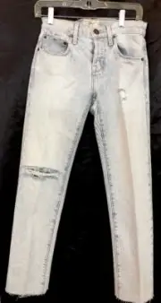 Current Elliott Jeans The Cross Over Light Blue Wash Size 23" NWT $248 Destroyed