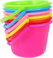 ERINGOGO 6pcs Beach Bucket Beach Play Sand Pail Buckets With Handle Beach Sand Snow Digging Toy Garden Tool Mini Sand Buckets For Kids, Outdoor Summer Buckets For Sand Beach Camping