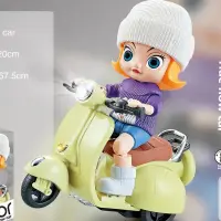 在飛比找蝦皮購物優惠-特技旋轉摩托車 聲光兒童電動玩具 女孩模型，兒童電動玩具車，