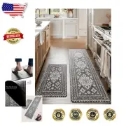 2 PCS Anti-Fatigue Kitchen Mats - Memory Foam, Non-Slip Comfort in Lava