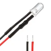 5Pcs Pre Wired LED,Round Head Light Emitting Diodes(White,5mm,DC9-12V)