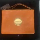 MIMCO TAN BROWN LEATHER POUCH WALLET PURSE CLUTCH NEW WITH GOLD LOGO RRP 99.95