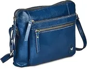 [Wise Owl Accessories] Women's Small Soft Pebbled Real Leather Crossbody Handbags & Purses - Triple Zip Premium Sling Crossover Shoulder Bag