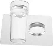 Beatifufu 1Set Manicure Tool Nail Art Stamper Kit with Soft Head Durable Scraper for Salon Nail Designs at Home the Go