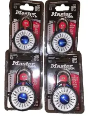 4 Pack Master Lock Magnified Combination Padlock 1588D Blue Level 3