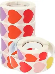 WOONEKY 5 Rolls Blank Heart Seal Stickers of Present Box Labels for DIY Crafts for Sealing Envelopes Decorating and Organizing Items Color Options