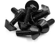 uxcell 8pcs Black Aluminum Alloy Motorcycle Car Hex Socket Bolts Screws M6 X 16