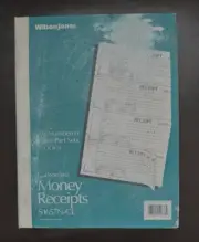 Wilson Jones Carbonless Money Receipts Book #S1657N-CL, 200 Numbered 3part sets