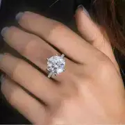 Round Solitaire Ring Bridal Promise Ring Engagement Ring Wedding Ring 925 Silver