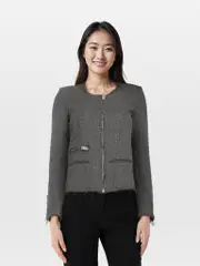 Grey Tweed Metallic Jacket