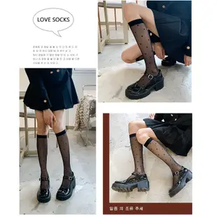 女襪 jk小腿襪女 日系性感透視絲襪 甜美圓點 超薄可愛 白色長襪