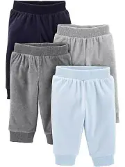 Baby 4-Pack Fleece Pants Dark Grey/Grey Heather/Light Blue/Navy 12 Months