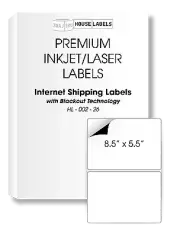 800 Half Sheet 8.5 x 5.5 Internet Shipping Labels BLACKOUT Technology Fast Peel