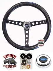 1961-1964 Ford F100 F250 F350 steering wheel BLUE OVAL 14 1/2" CLASSIC BLACK (for: Ford)