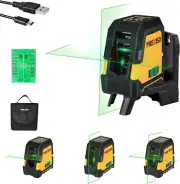 Laser Level Self Leveling - 100Ft Rechargeable Cross Line Laser, Green