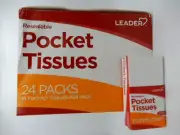 Leader Resealable Two-Ply Pocket Tissues 24x15 Count 096295134148VL