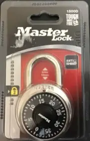Master Lock Anti-Shim 3-Digit Combination Lock #1500D Black 013