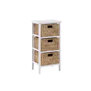 Mica Chest Tallboy Storage Unit Cabinet with 3 baskets white