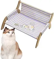 Cat Chair - Kitten Rest Nap Bed - Breathable Stripe Kitten Hammock for Soothing Rest Multi Cats Households Indoor Living Room Bedroom Balcony