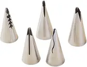 (silver) - CJESLNA Set of 5pcs Russian Tulip Icing Piping Nozzles Tips Pastry Cake Decorating Baking Tools